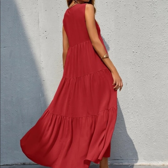 Boho V neck ruffle hem maxi dress - Picture 9 of 15